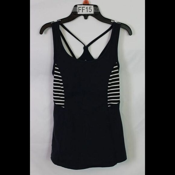 Athleta Stripe Support Tank Navy Blue White Built in Bra Top size XS Women's. - Picture 3 of 10